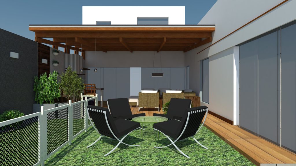 Imagen 3d de diseño de terraza