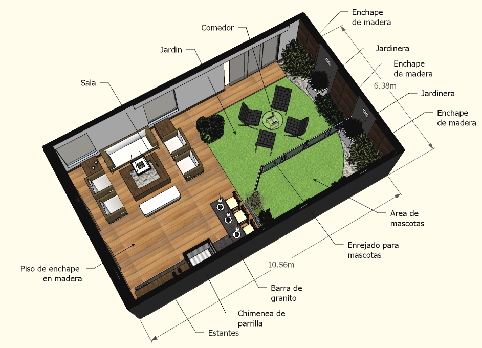 Como distribuir una terraza con jardin 