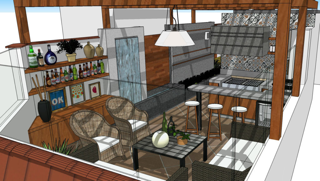 Terraza en sketchup