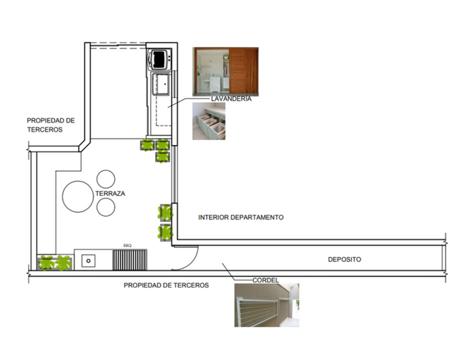 plano de terraza pequeña 