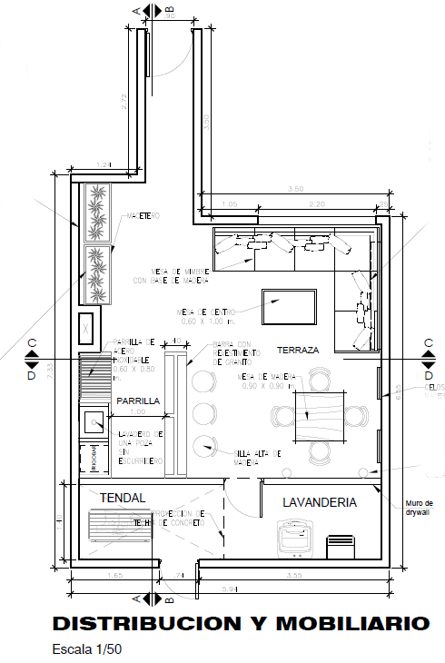 Plano de terraza para departamento