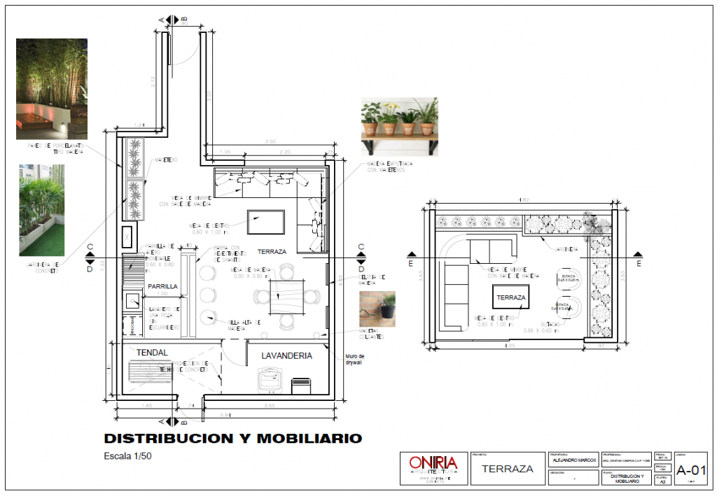 Plano para terraza de departamento