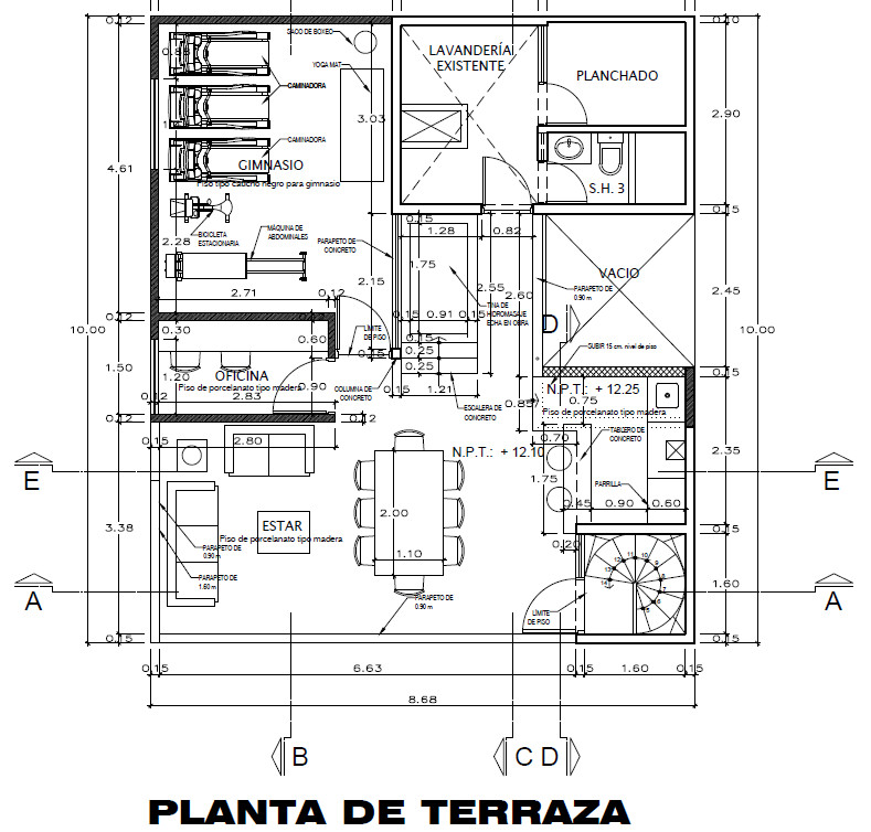 Plano de gimnasio