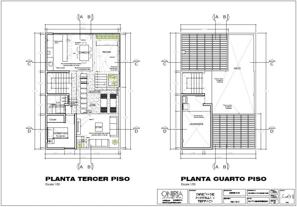 Diseño de terraza con piscina en Chancay