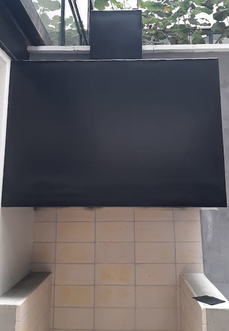 Campana de acero galvanizado negro rectangular 