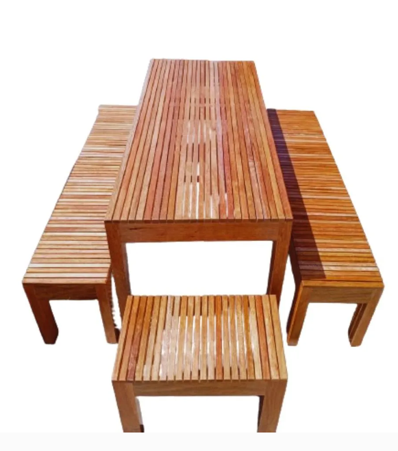 Juegos de comedor de madera para terraza