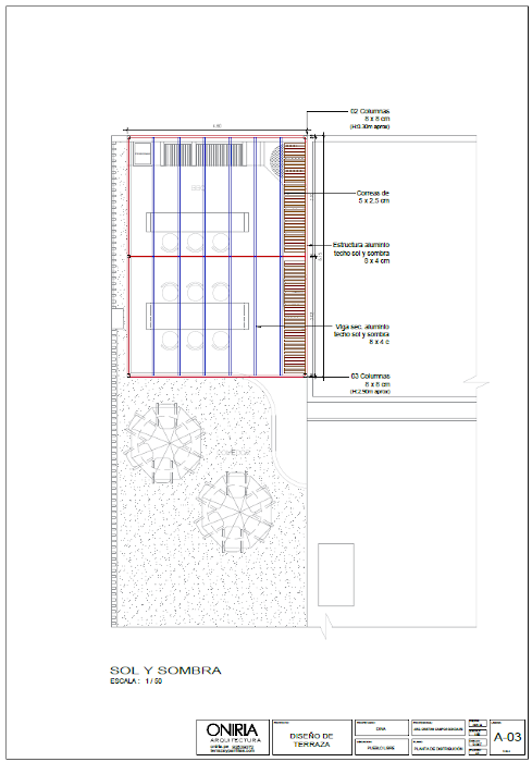 Plano de techo de parrilla en áreas comunes