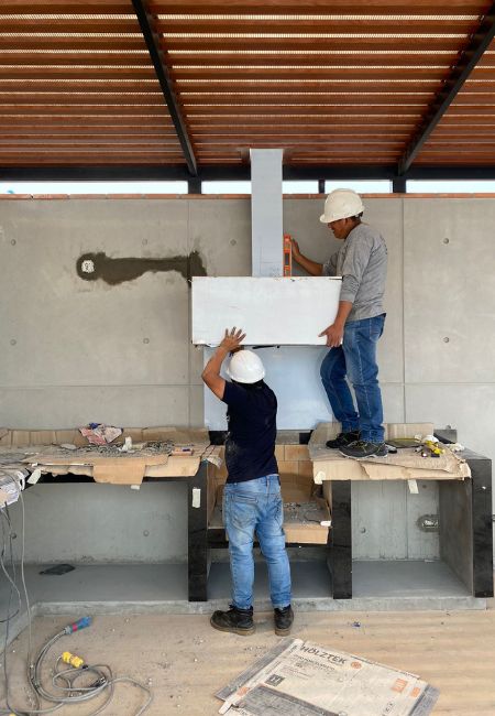 Instalación de campana rectangular 