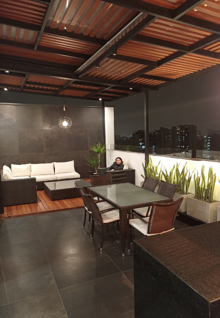 Techo sol y sombra de aluminio tipo damero