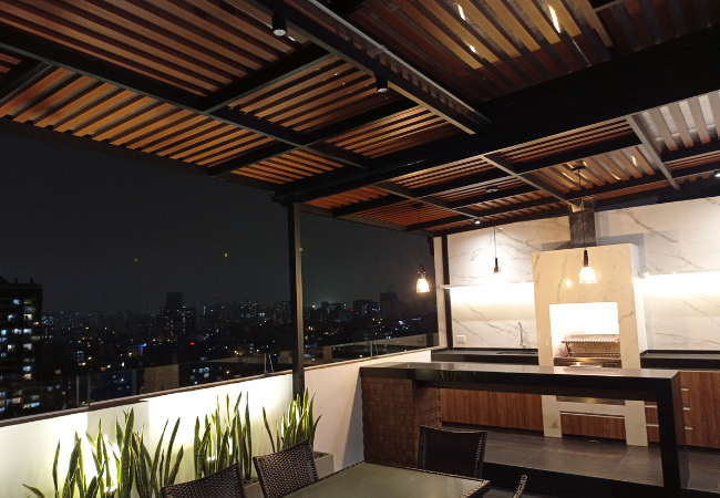 Sol y sombra de aluminio tipo damero 