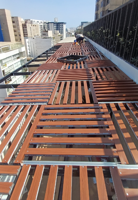 Sol y sombra de aluminio damero 