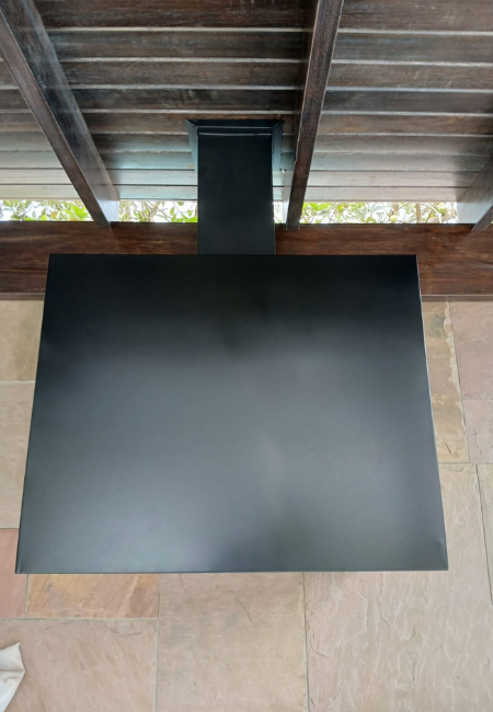 Campana rectangular negra de acero galvanizado 