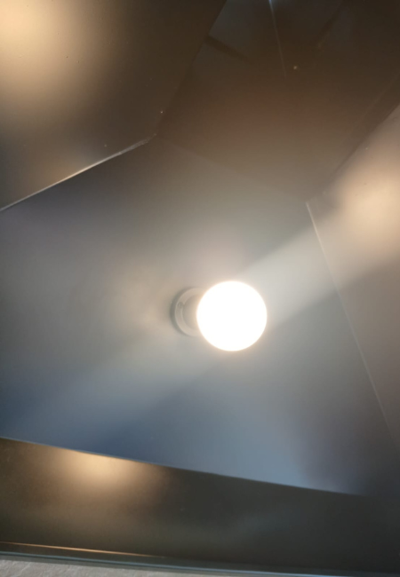 Iluminación interior de campana rectangular