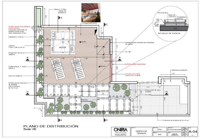 Planta de distribución del área intervenida 