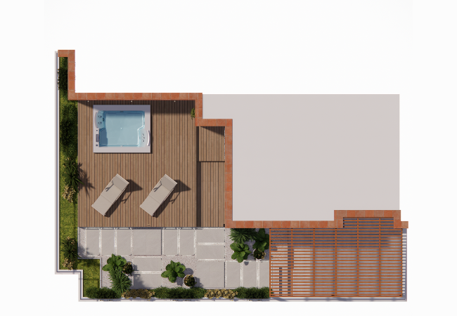 Planta de ubicación del jacuzzi para terraza 