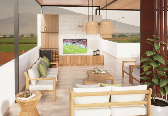 Centro de entretenimiento en azotea