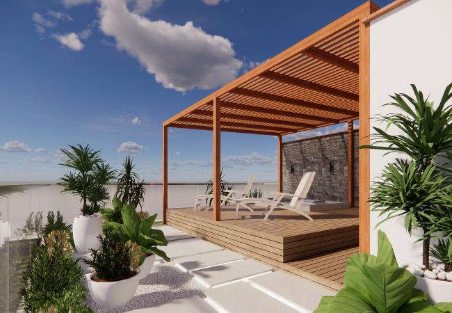 Zona de circulación de terraza