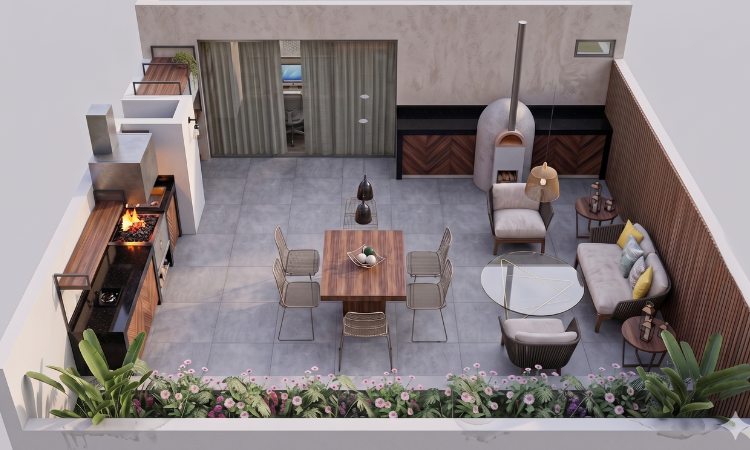 Proyecto de terraza contemporánea