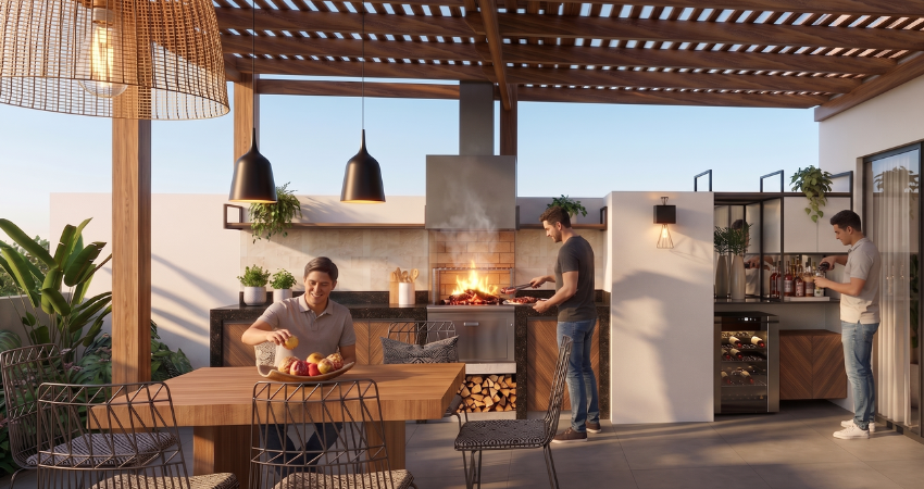 Diseño de un terraza contemporánea en Miraflores